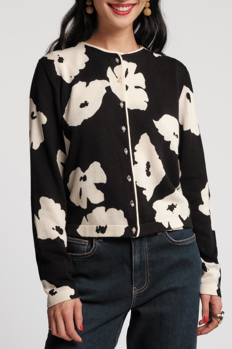 Darling Cardigan, Main, color, Black/Oyster
