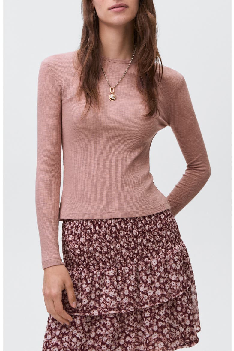 Floral Print Ruffle Miniskirt, Main, color, PINK/PURPLE