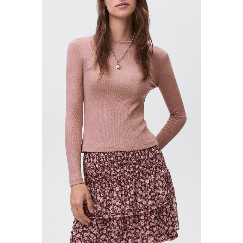 Mango Teen Floral Print Ruffle Miniskirt In Pink