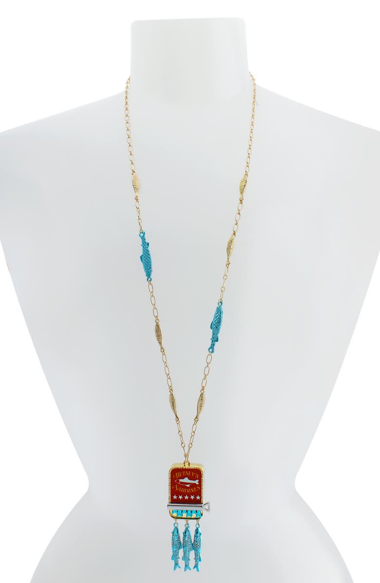 Betsey Johnson Sardines Pendant Necklace, Alternate, color,