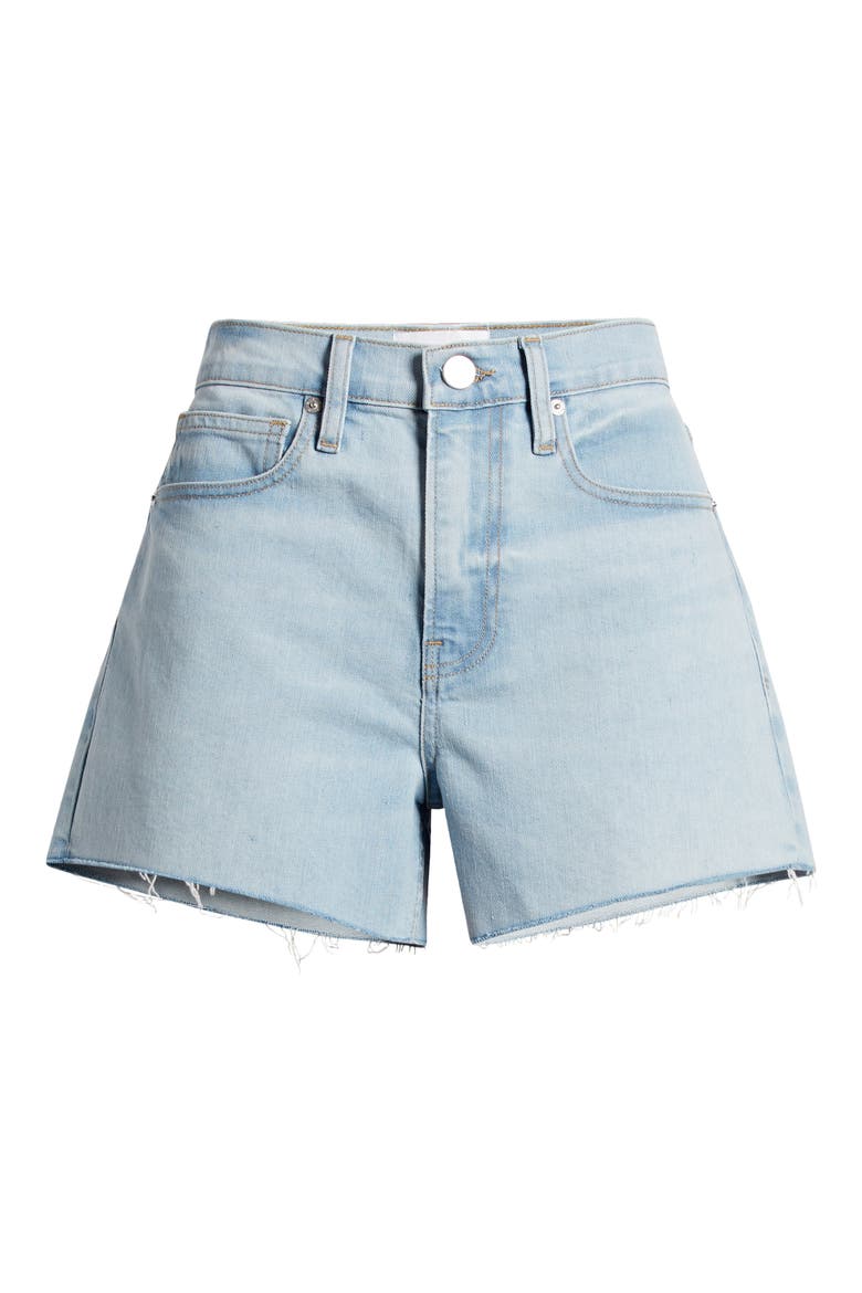 Le Brigette Raw Hem Denim Shorts, Alternate, color, SOAP
