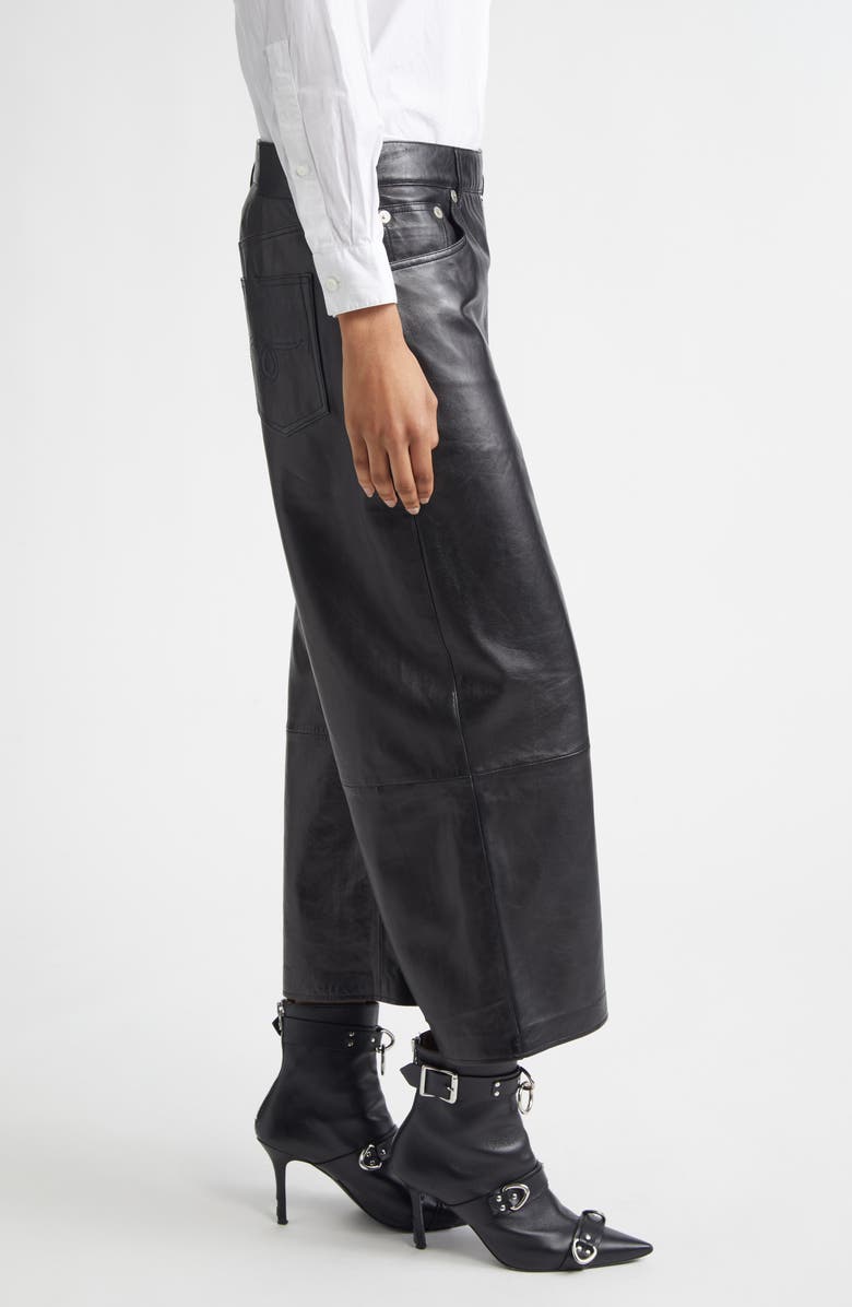 R13 Leather Skirt Pants, Alternate, color, Black