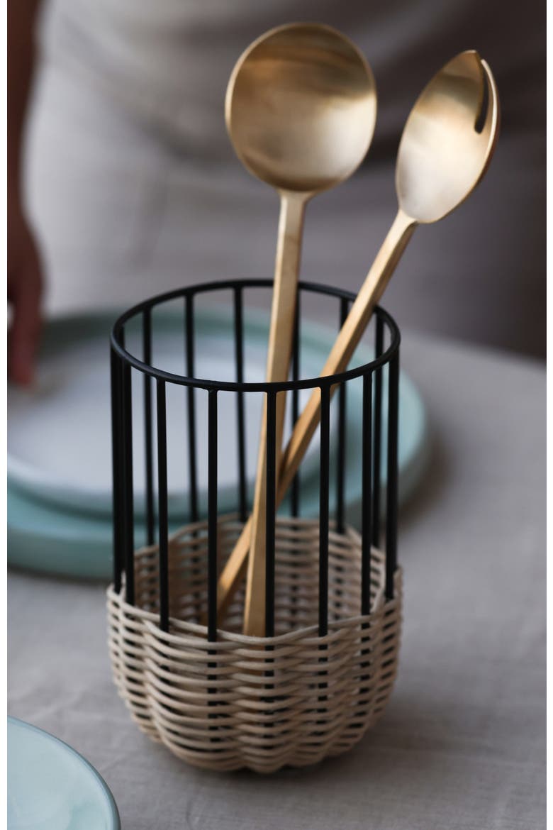Cabo Kitchen Utensil Holder, Alternate, color, Natural / Black