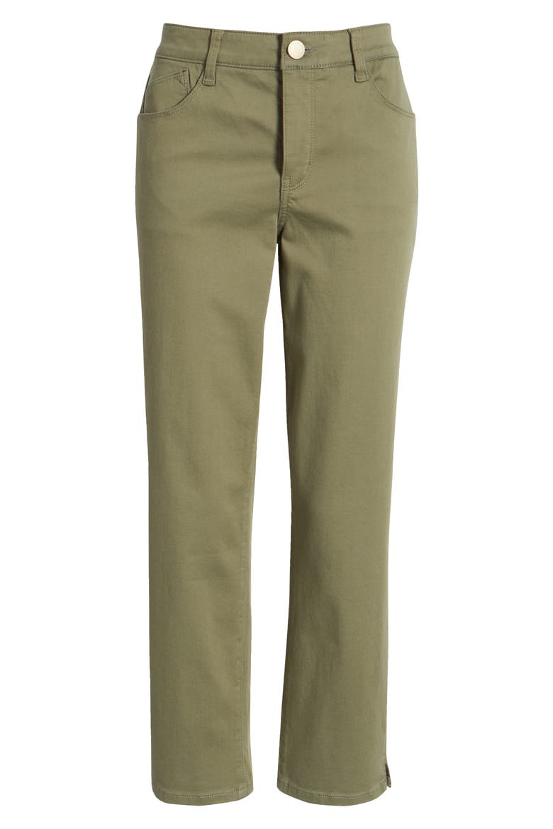 High Waist Straight Leg Stretch Twill Pants, Alternate, color, LILY PAD