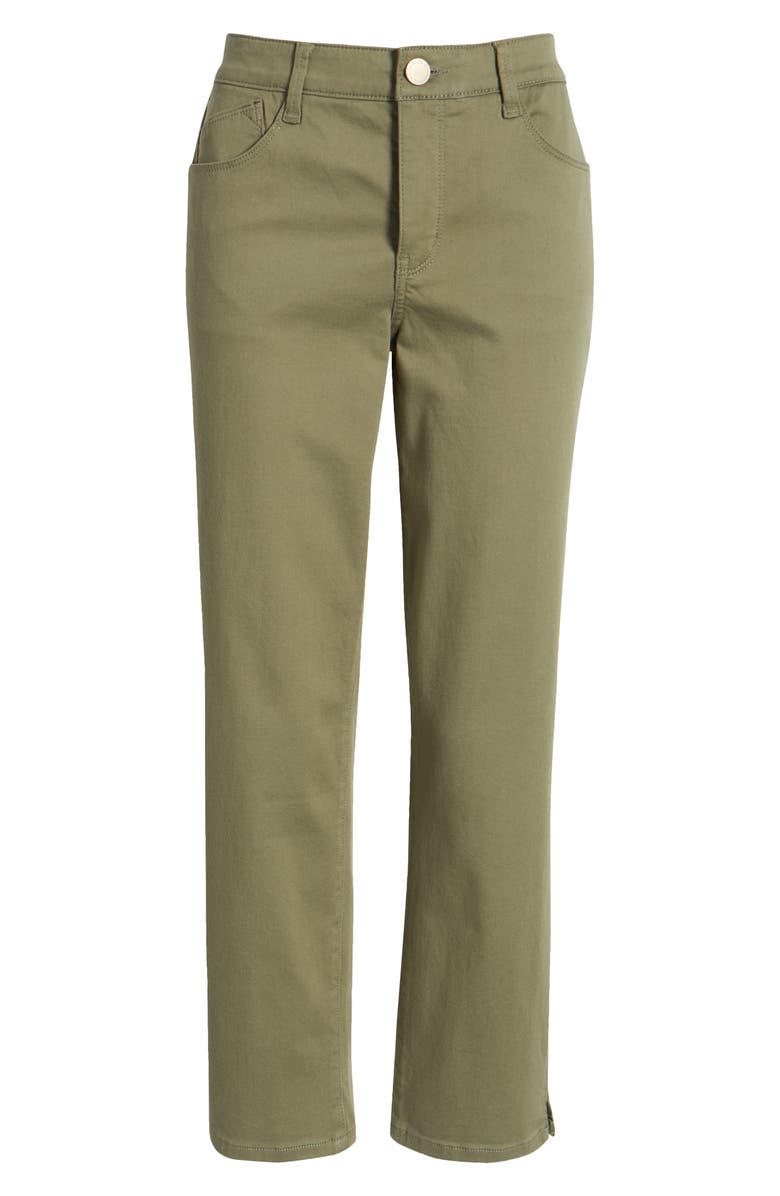 Wit & Wisdom High Waist Straight Leg Stretch Twill Pants, Alternate, color, Lily Pad