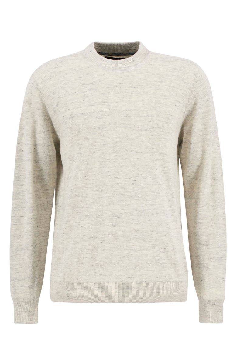 Barbour Flaxby Linen Blend Crewneck Sweater, Alternate, color, Neutral