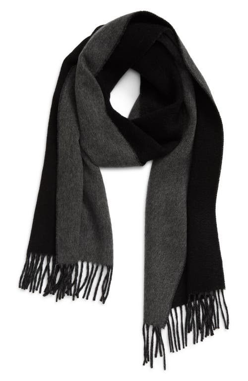 Andrew Stewart Double Face Cashmere Scarf in Black Grey 