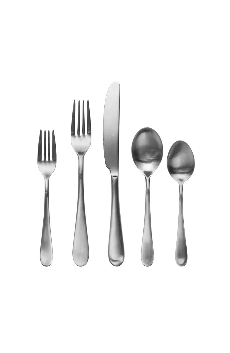 Mepra Natura Flatware Set - 5 Pieces, Alternate, color, Ice Silver