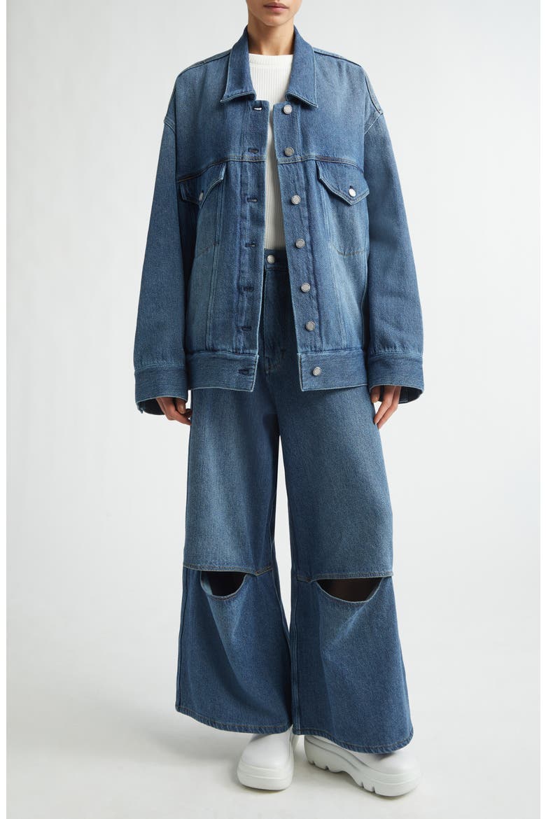 Boxy Oversize Denim Jacket, Alternate, color, BLUE