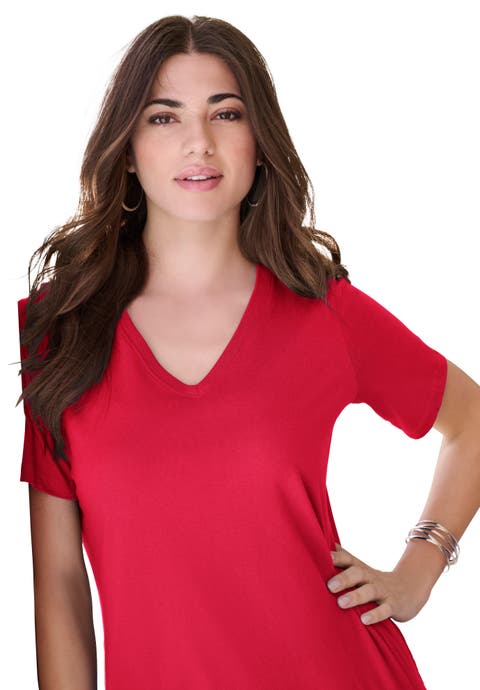 Plus Size Cotton Ultimate V-Neck Tee