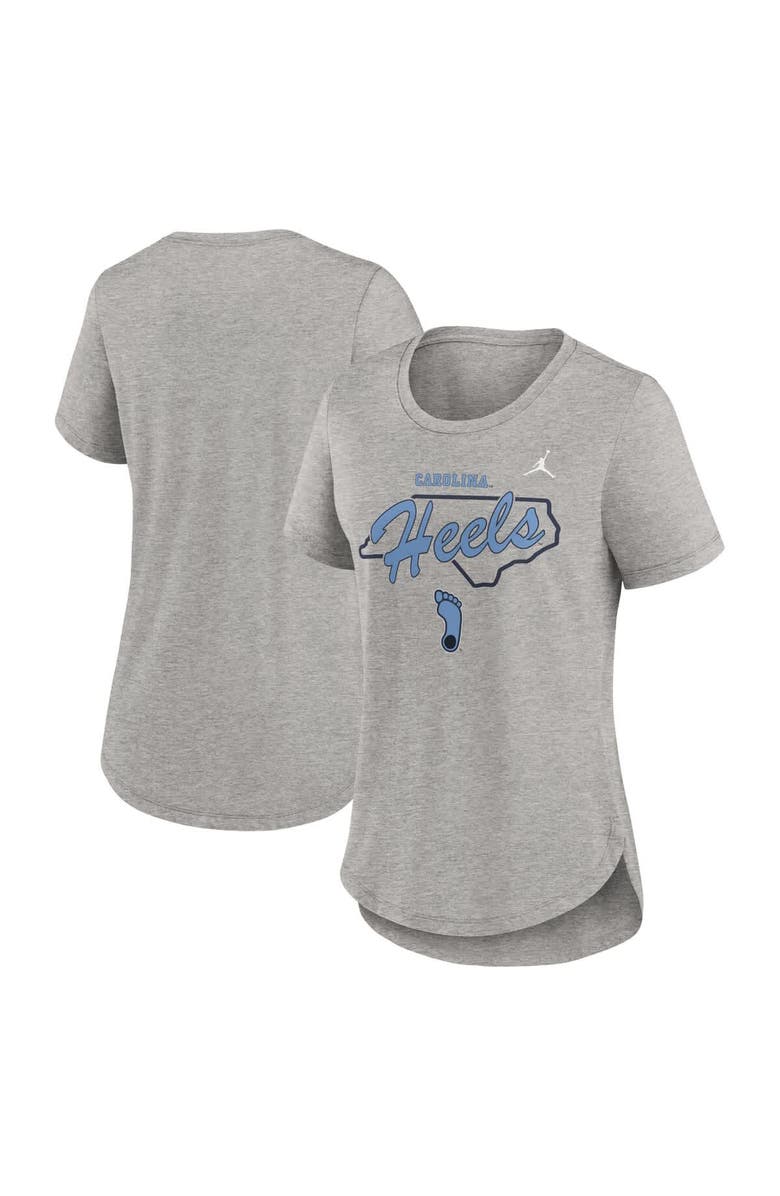 Jordan Brand Women's Jordan Brand Heather Gray North Carolina Tar Heels Local Campus Location Mantra Tri-Blend T-Shirt, Alternate, color, Heather Gray