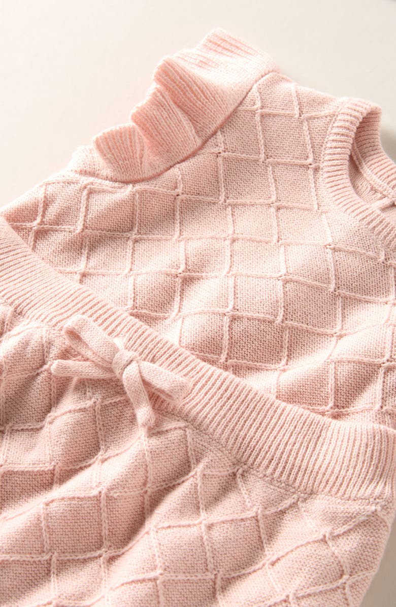 Nordstrom Flutter Sleeve Sweater & Bubble Shorts Set, Alternate, color, Pink Lotus