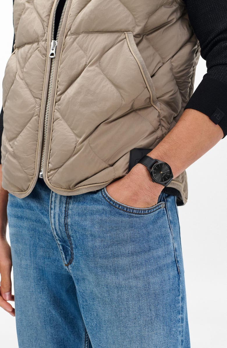 rag & bone Dean Leather Strap Watch, 38mm, Alternate, color,