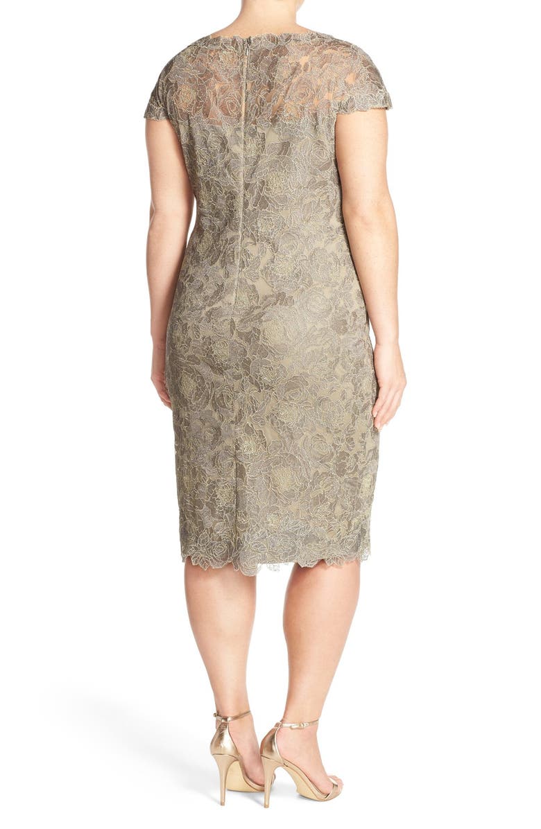 Tadashi Shoji Rose Embroidered Lace Sheath Dress, Alternate, color,