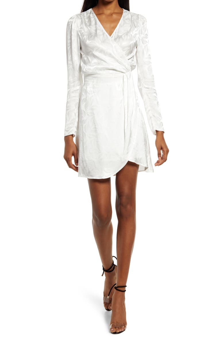 Nara Faux Wrap Long Sleeve Dress, Main, color, IVORY