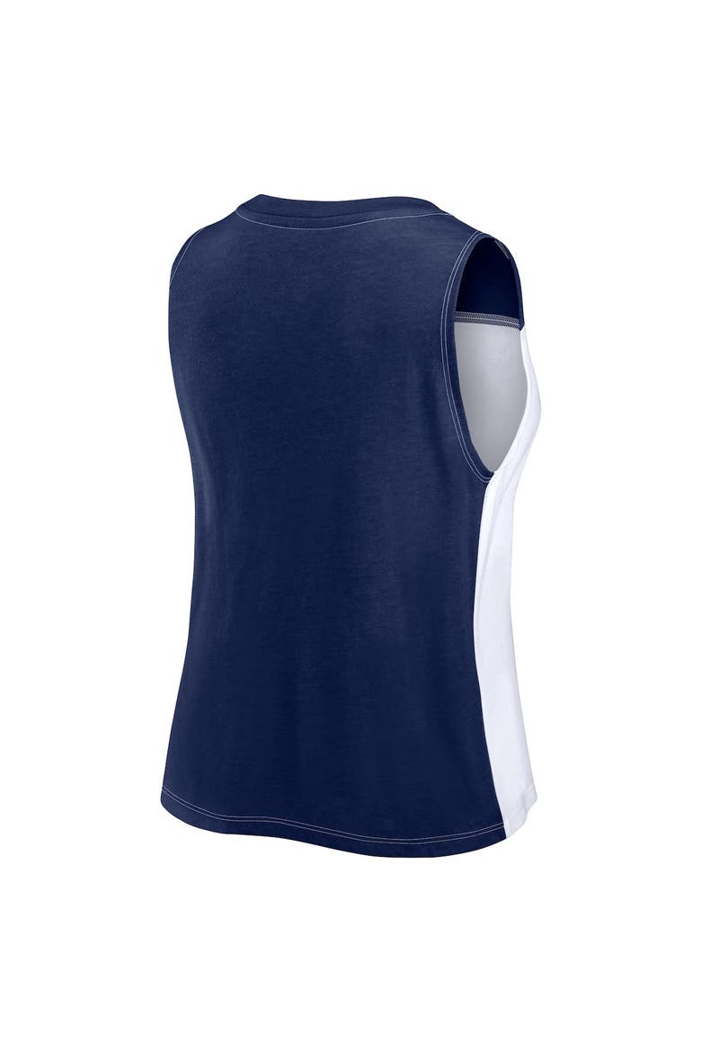 Women's Fanatics Branded Navy Nashville SC Script Colorblock Tank Top, Alternate, color, Navy