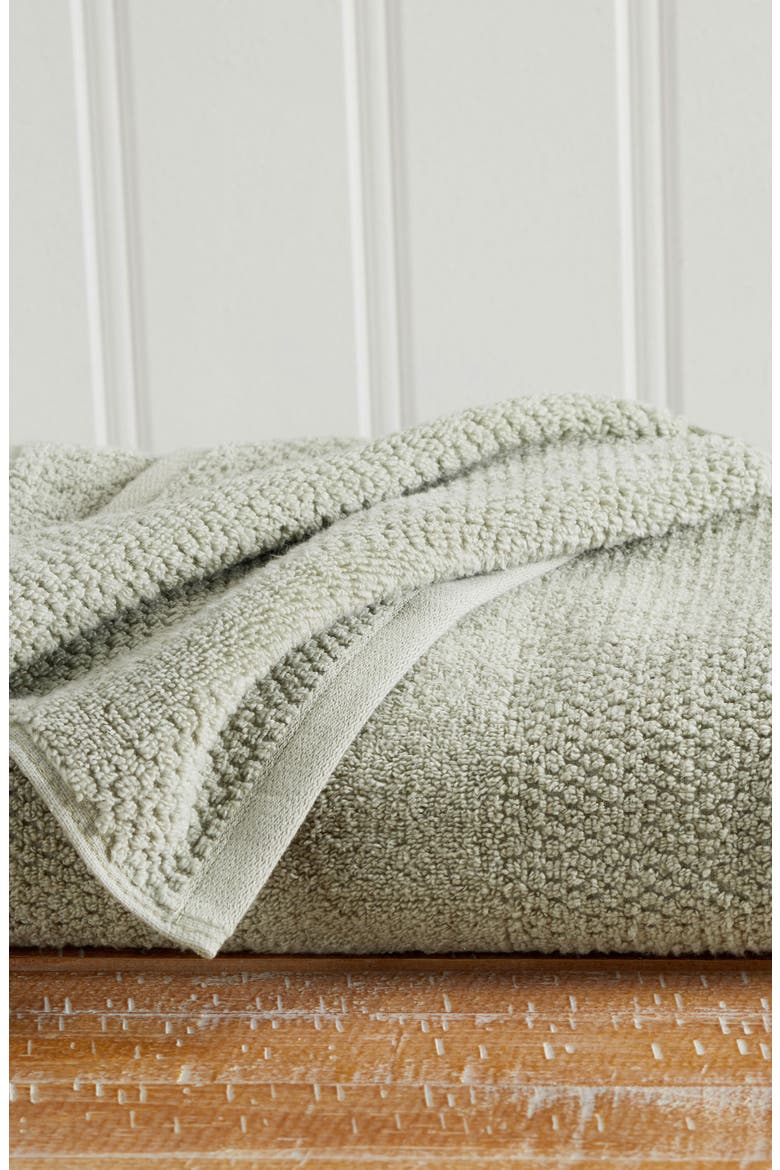 6-Piece Textured Weave Cotton Bath Towel Set, Alternate, color, EUCALYPTUS