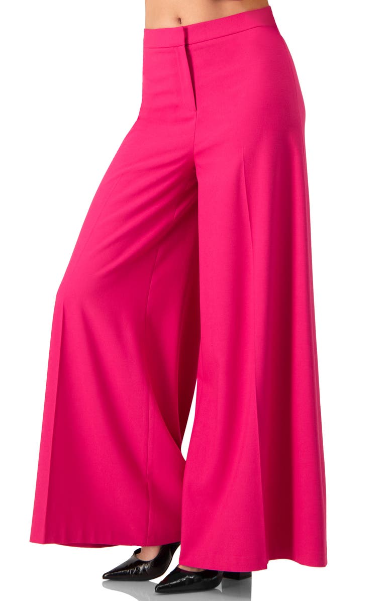IVONNE Solid Wide-Leg Trousers, Alternate, color, Pink