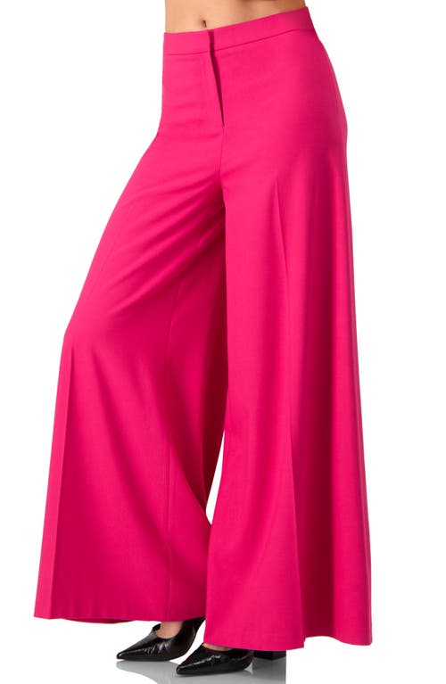 Ivonne Solid Wide-leg Trousers In Red