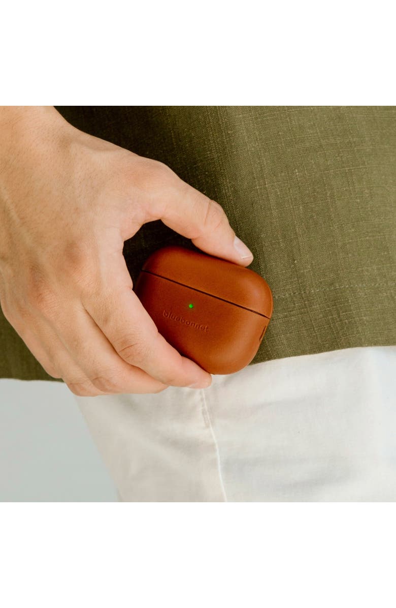 Bluebonnet The Companion Leather AirPods Pro 1 & 2 Case, Alternate, color, Saddle Tan