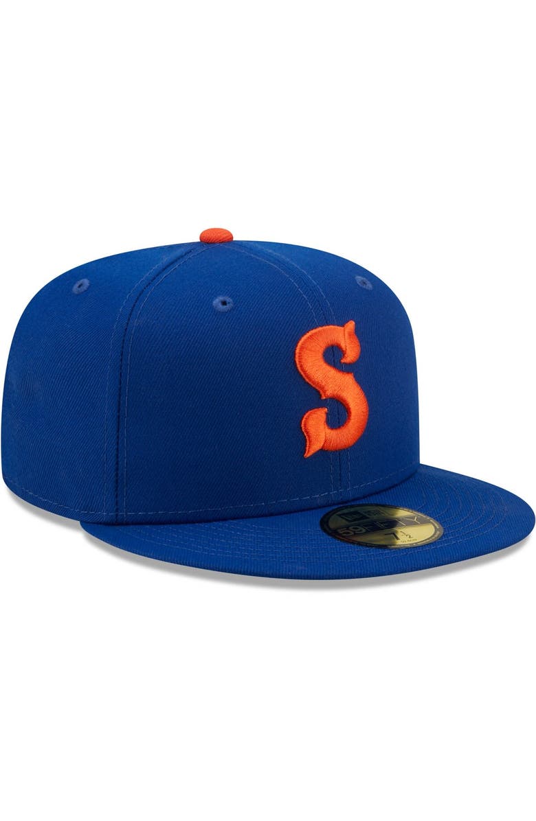 New Era Men's New Era Blue Syracuse Mets Authentic Collection 59FIFTY Fitted Hat, Alternate, color, 