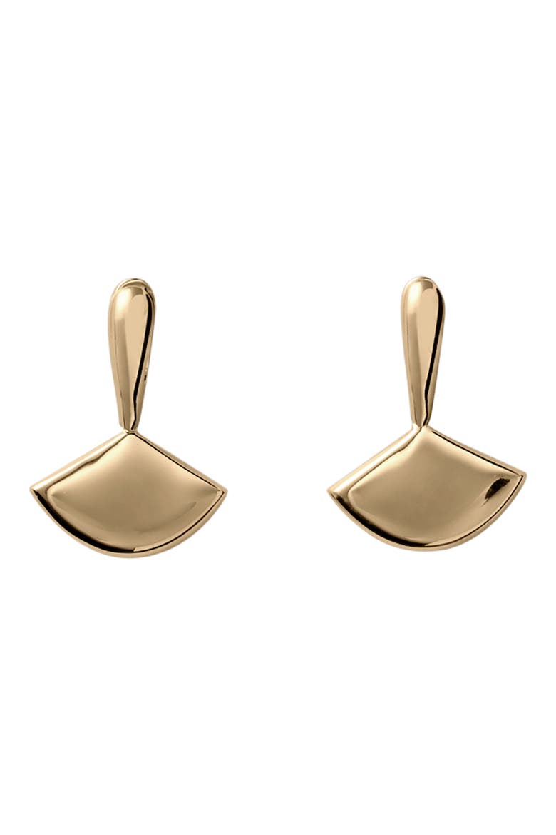 Small Fan Drop Earrings, Main, color, GOLD