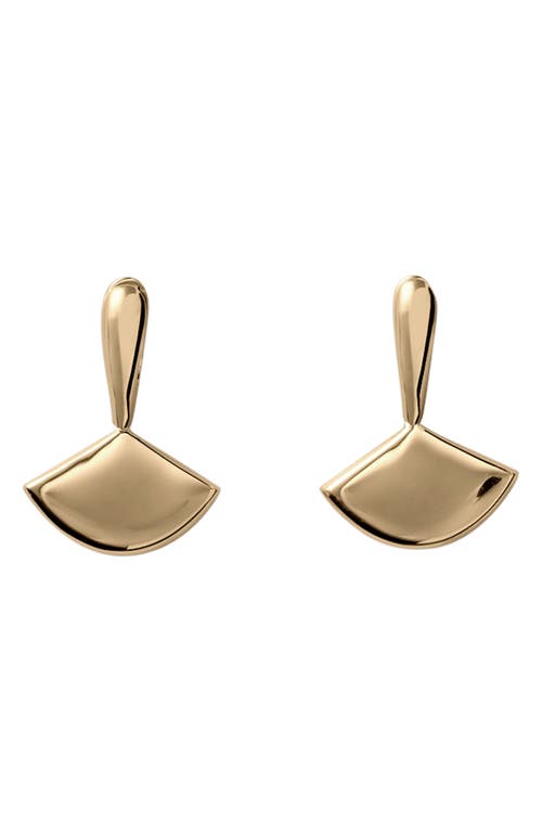 Annika Inez Small Fan Drop Earrings in Gold 