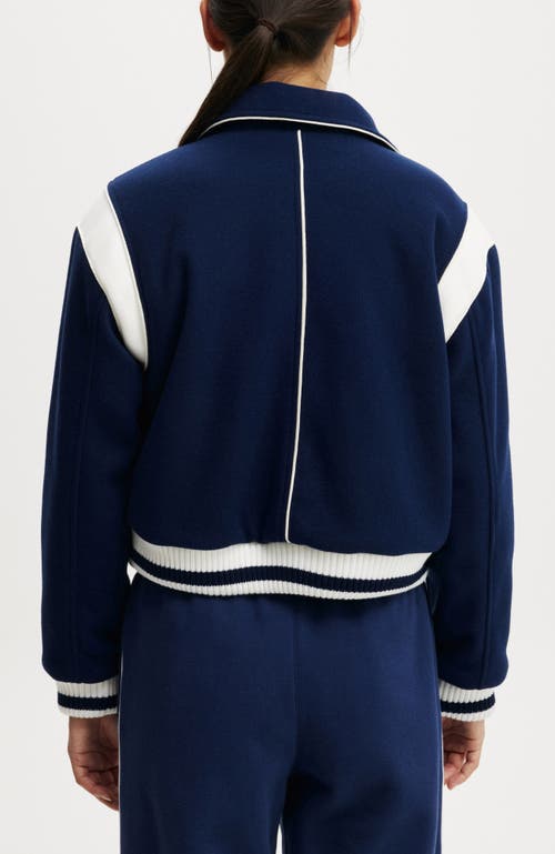 Cotton On Body On Field Panelled Bomber Jacket In Heritage Blue