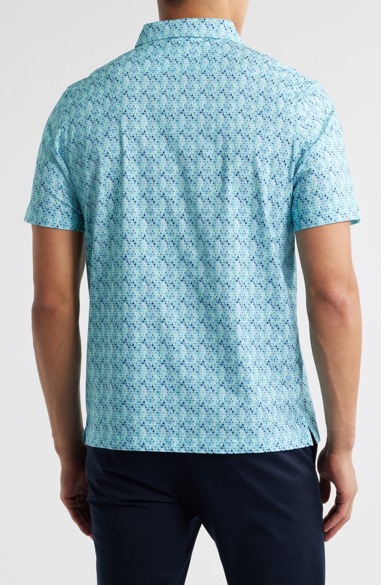 Bugatchi Victor OoohCotton<sup>®</sup> Geo Print Polo, Alternate, color, Turquoise