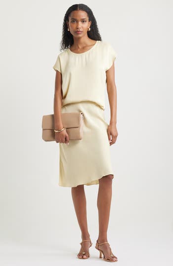 Dolman Sleeve Satin T-Shirt