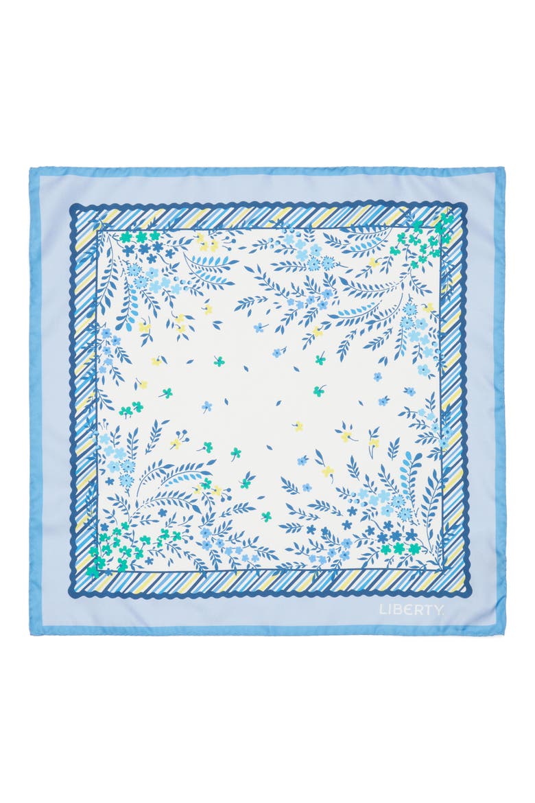 Hope Spring Silk Square Scarf, Main, color, BLUE