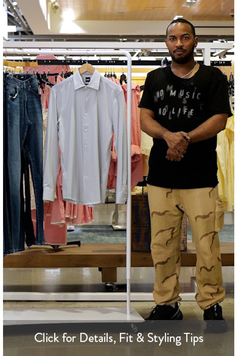 Hank Slim Fit Stripe Stretch Dress Shirt video