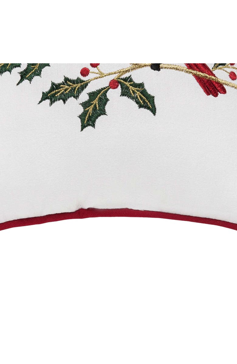 C&F Home Red Cardinal Holly Branch Cotton Blend Christmas Mini Accent Pillow 10" x 10", Alternate, color, 