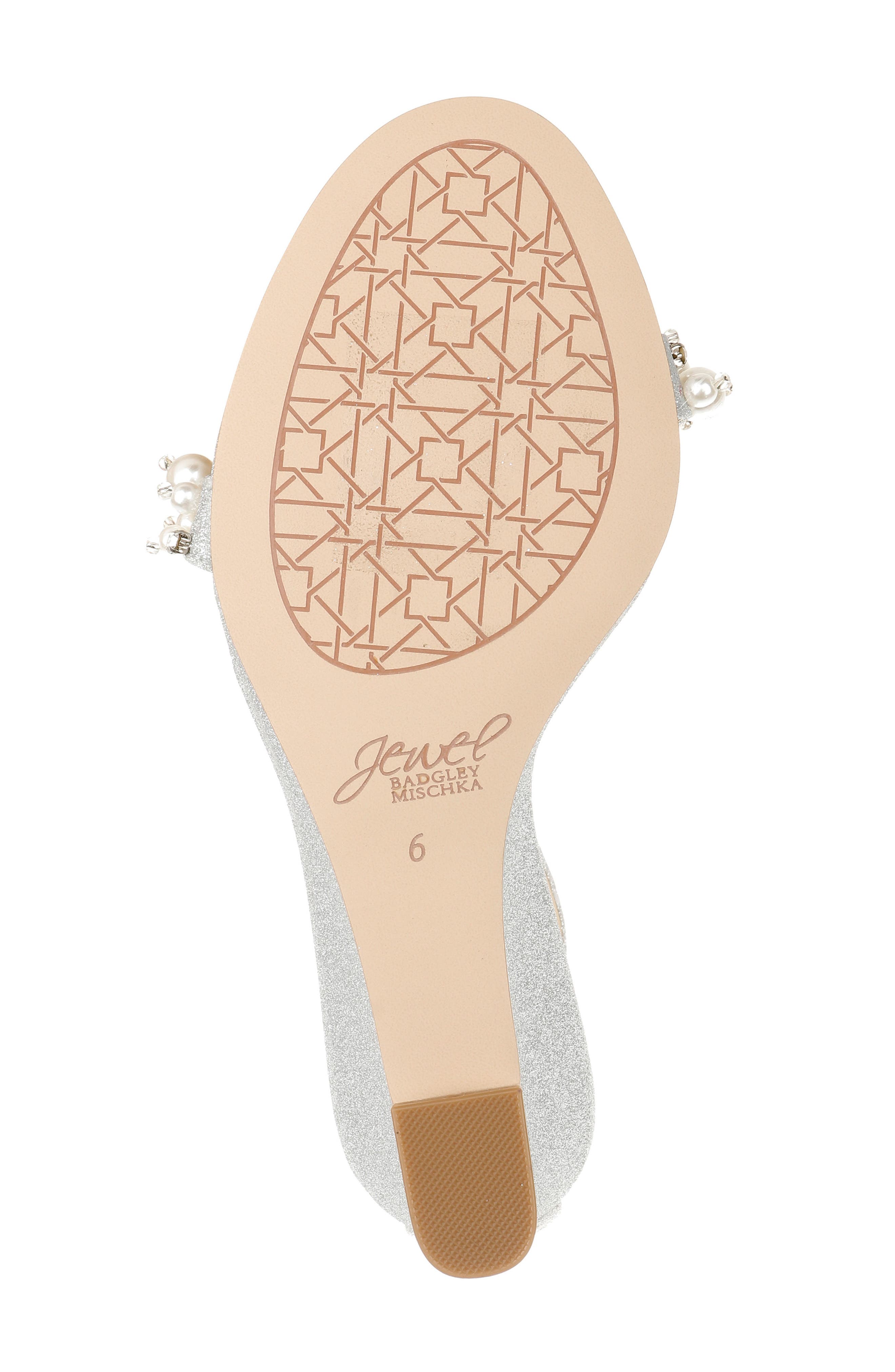 Jewel Badgley Mischka Laurence Ankle Strap Wedge Sandal, Alternate, color, 