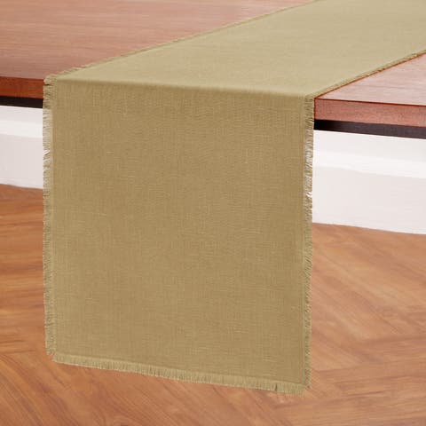 Linen Table Runner for Dining Table, Holiday and Everyday Table Decor - Fringe