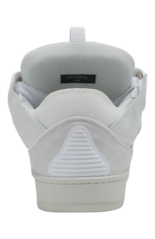 Lanvin Curb Leather Sneakers In White