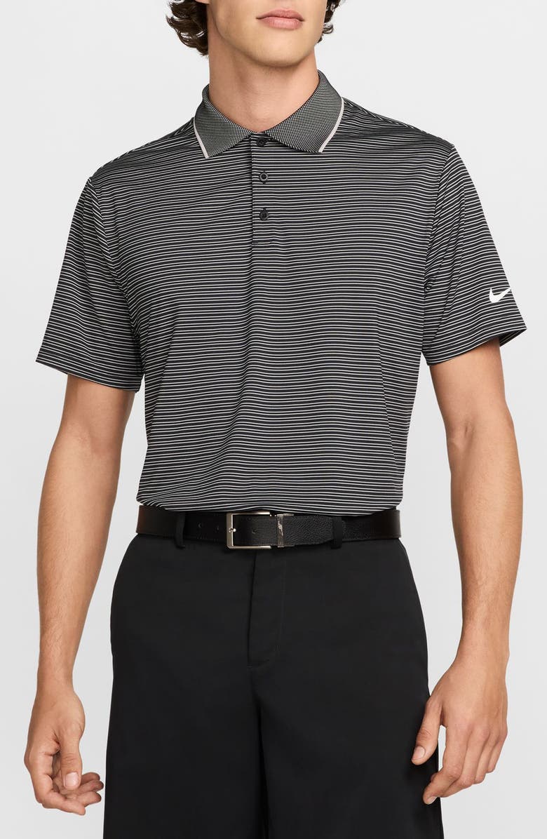 Nike Tour Dri-FIT Stripe Golf Polo, Main, color, Black/ White