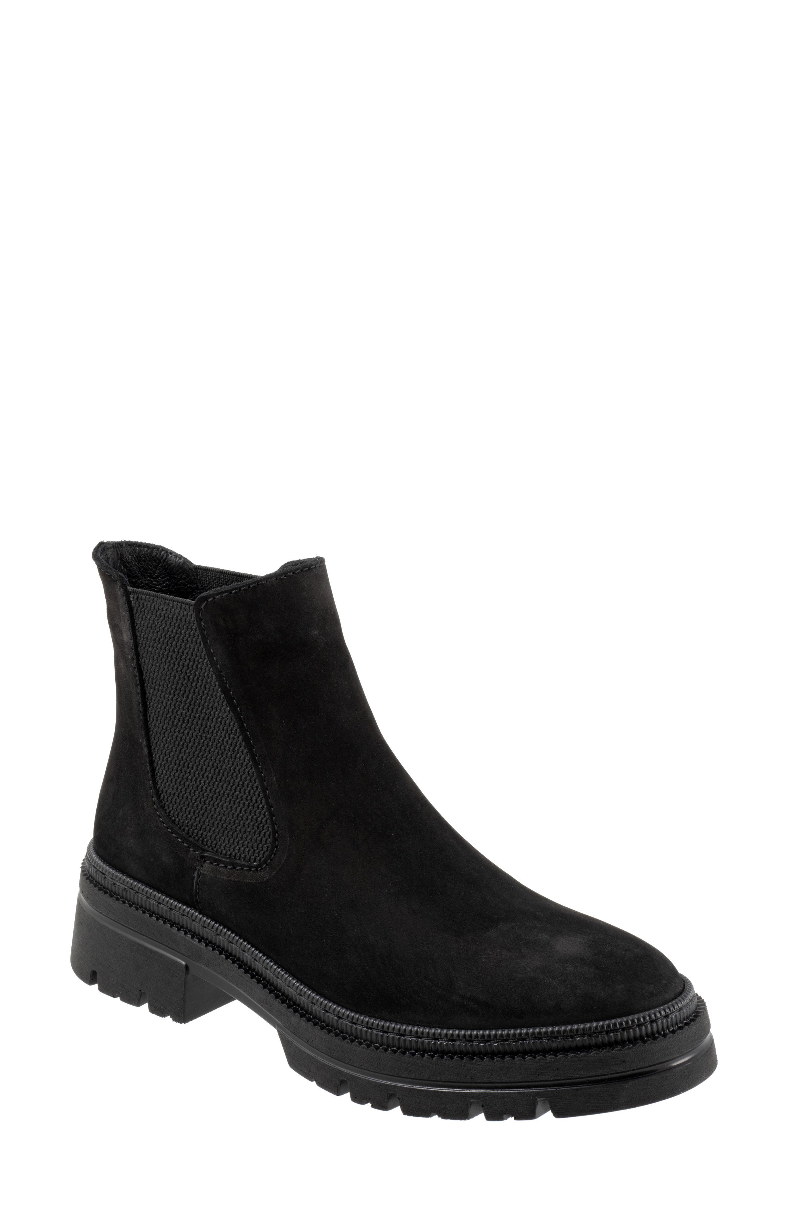 Bueno Darla Lug Chelsea Boot, Main, color, Black Nubuck
