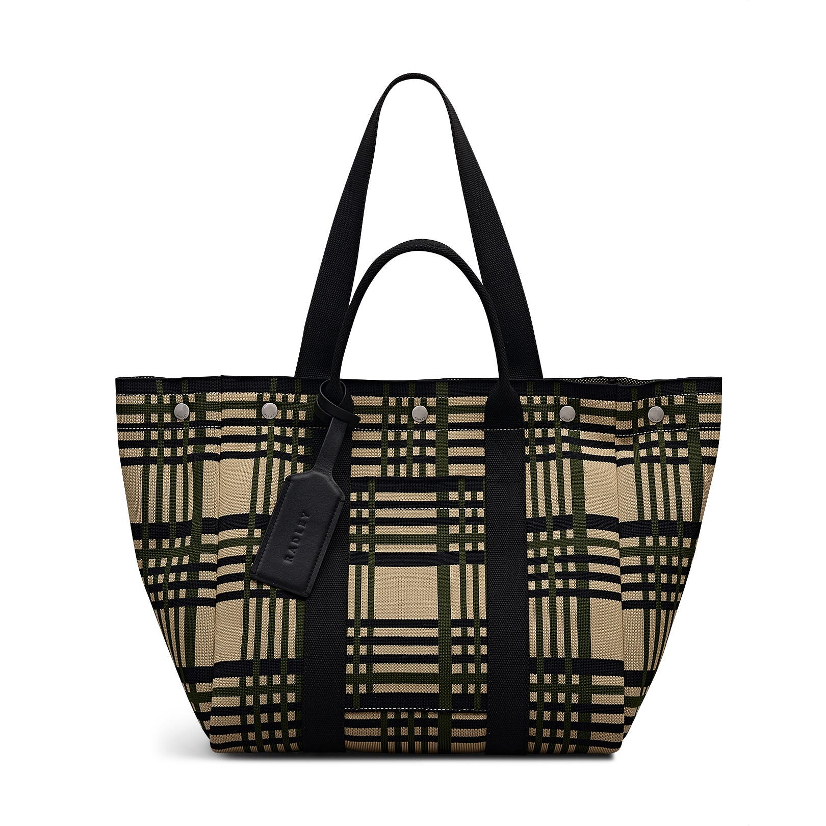 Radley Hadleigh Place - Check Large Open Top Tote Bag, Main, color, Porcini