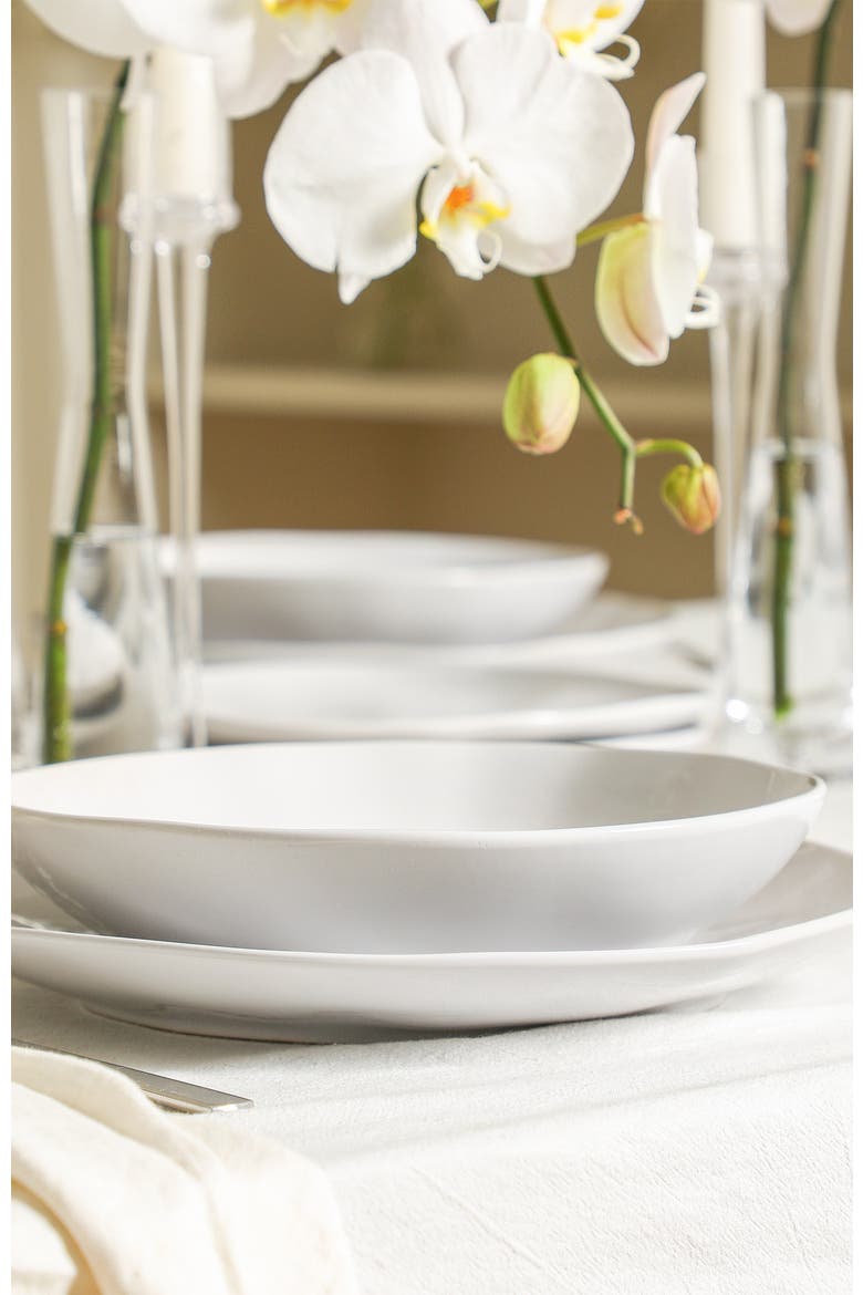 Harper Stoneware 12-Piece Dinnerware Set, Alternate, color, White