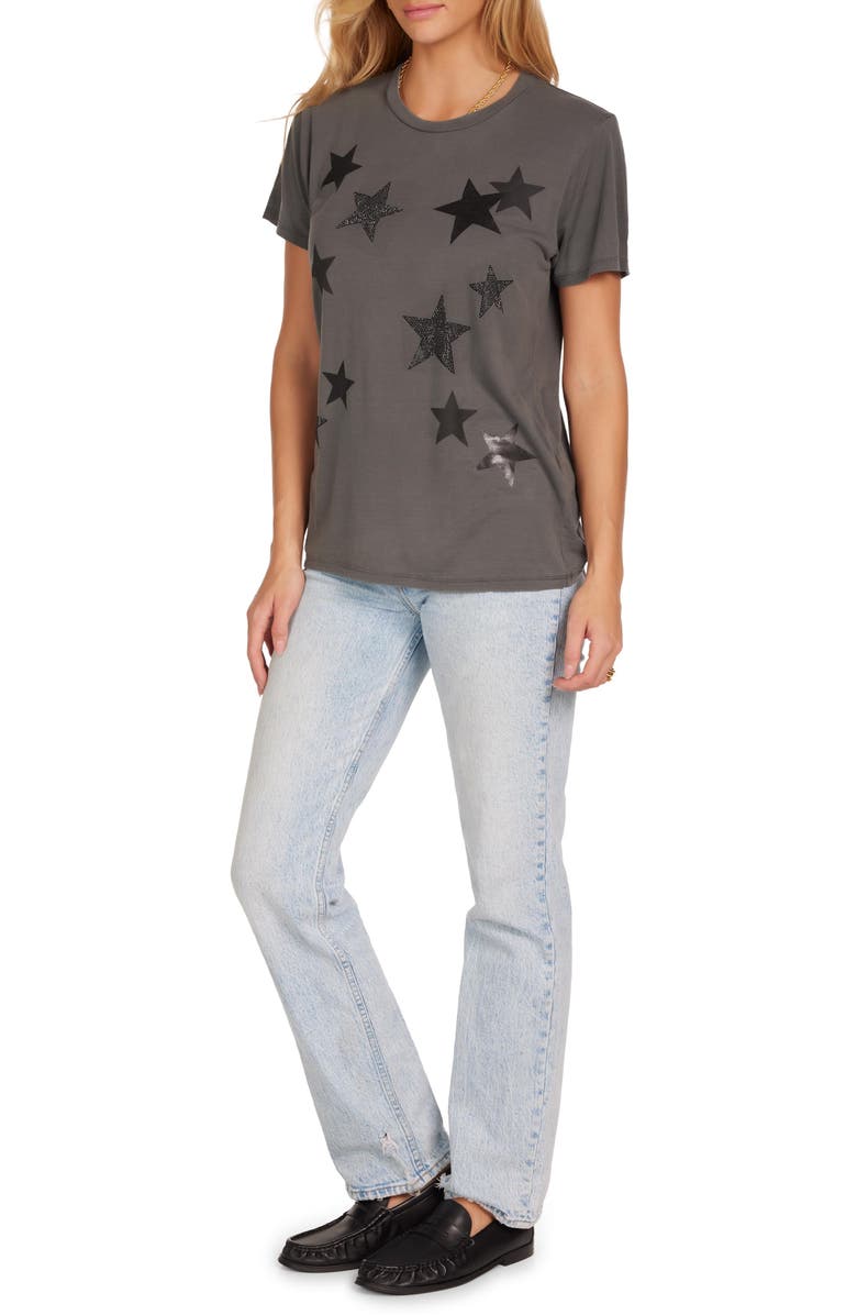 Lauren Moshi Wolf Black Crystal Multi Stars Top, Alternate, color, Pigment Black