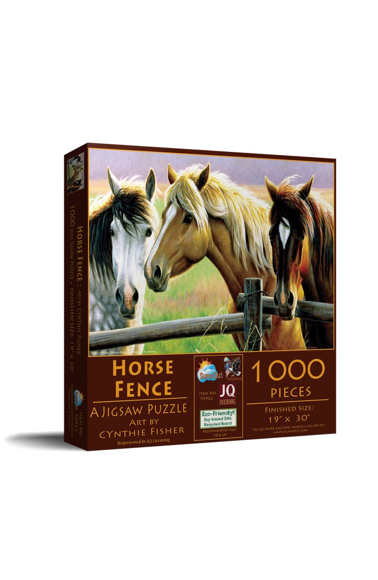 Sunsout Horse Fence 1000 piece Jigsaw Puzzle for Adults, Main, color, Multicolor
