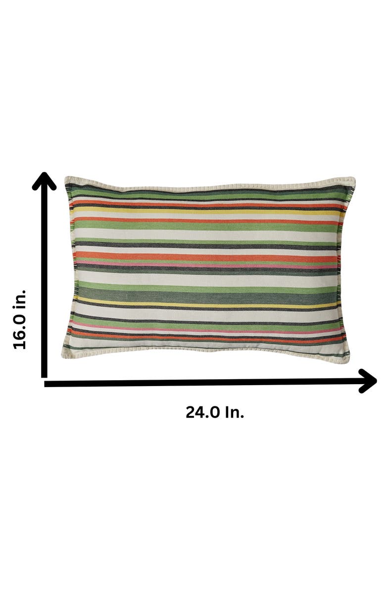 tag Green Botanist Garden Stripe Cotton Decorative Throw Pillow, Alternate, color, Green