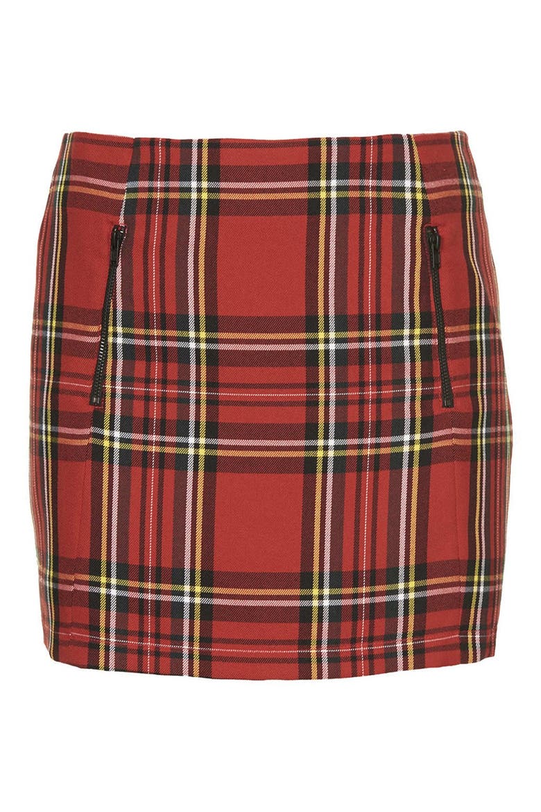 Tartan Plaid Skirt, Alternate, color, RED