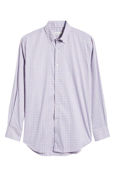 Felix Crown Lite Gingham Check Performance Twill Button-Down Shirt