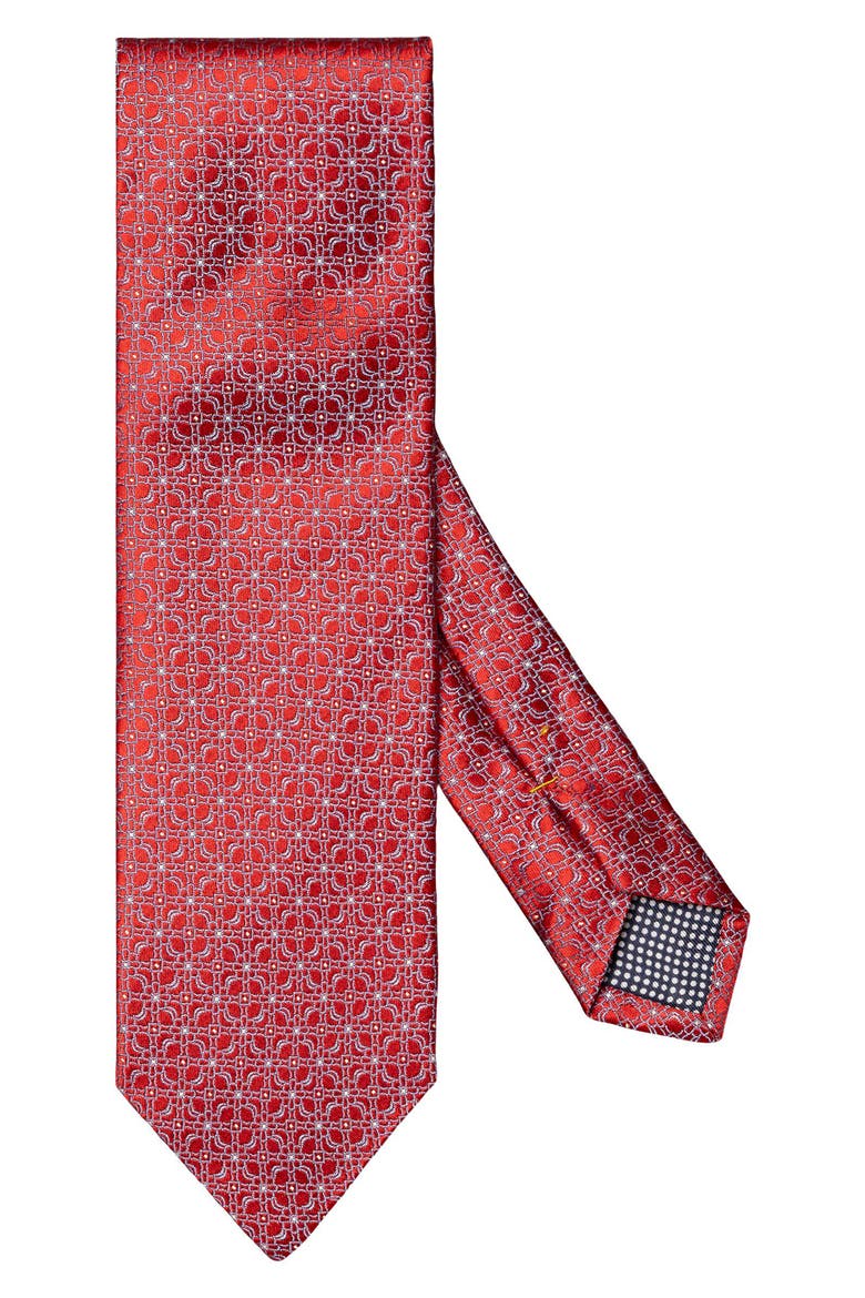 Jacquard Silk Tie, Main, color, RED