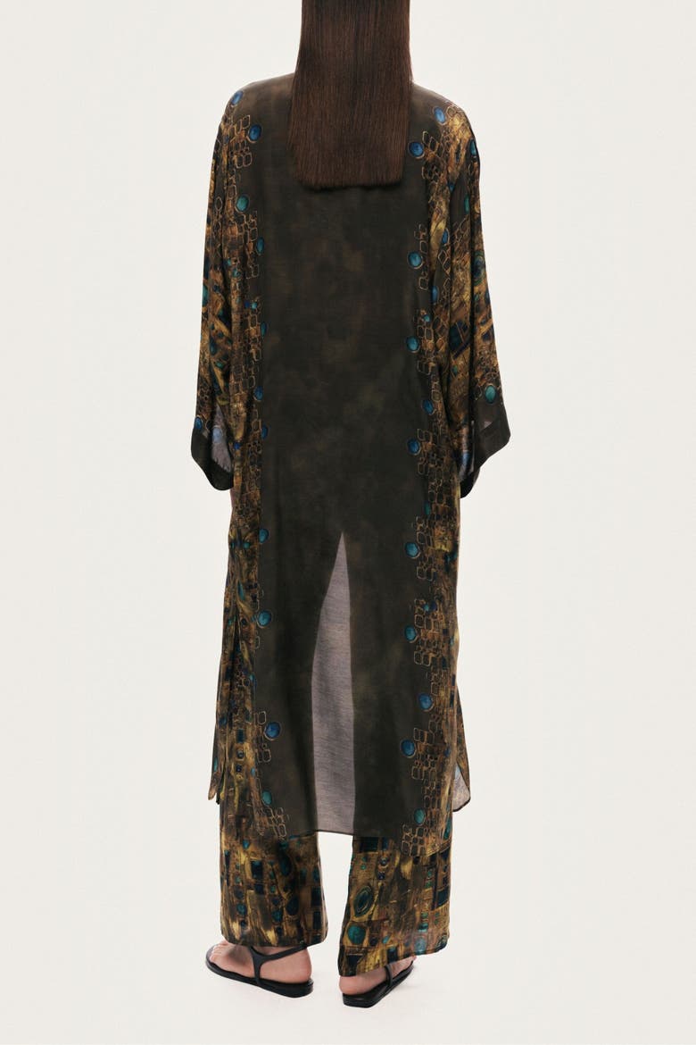 Printed Long Robe, Alternate, color, Multi-Colored