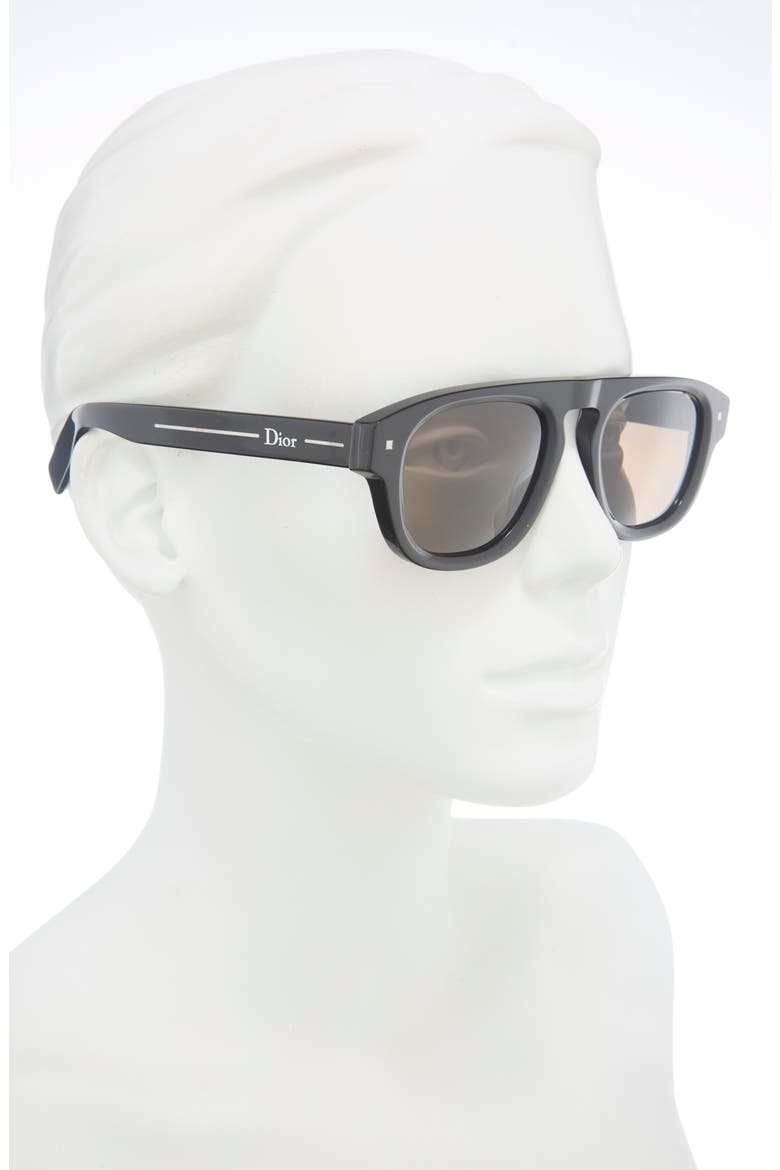 'Dior Line S2I Pilot Sunglasses, Alternate, color, SHINY BLACK / BROWN