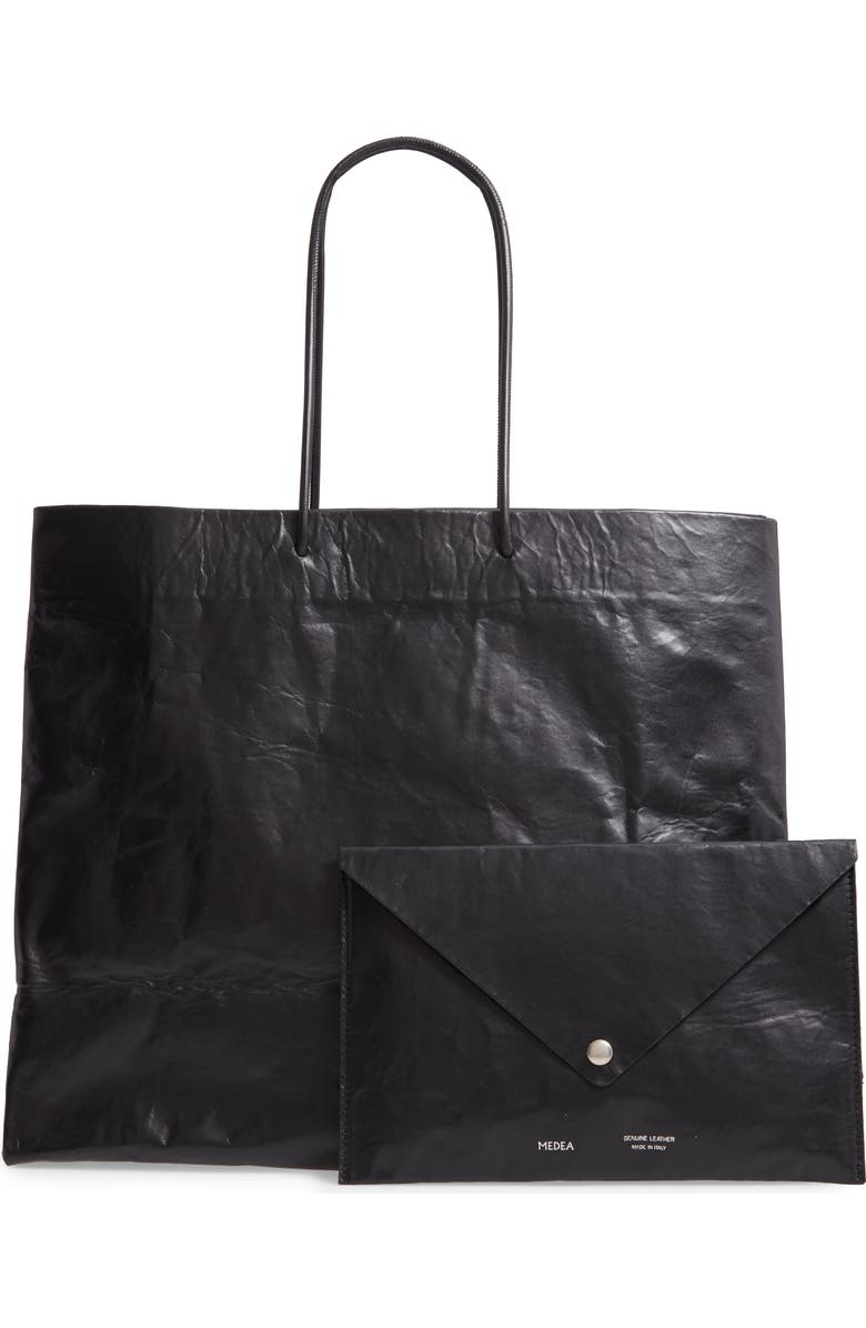Medea Venti Busted Calfskin Leather Tote, Alternate, color,