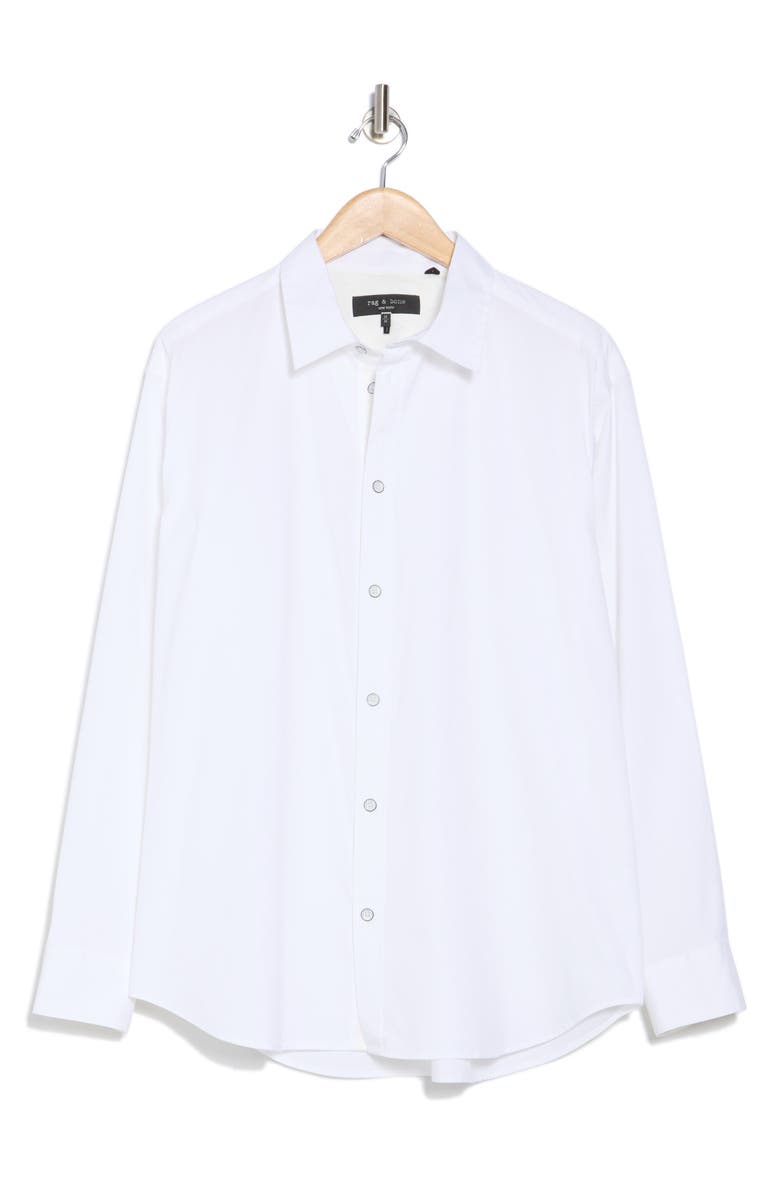 rag & bone Matthew Relaxed Fit Stretch Poplin Button-Up Shirt, Alternate, color, White